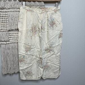 Melrose Cream Floral Rayon Button Front Skirt